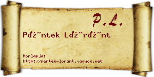 Péntek Lóránt névjegykártya