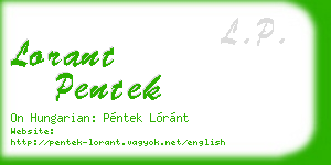 lorant pentek business card