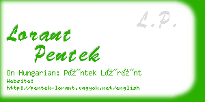 lorant pentek business card